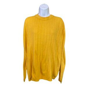 Fashion Classics Yellow Sweater 1X Cable Knit Pullover Y2K Cozy